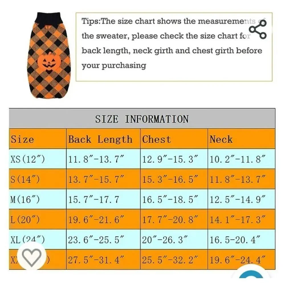 NWOT HALLOWEEN PET SWEATER
